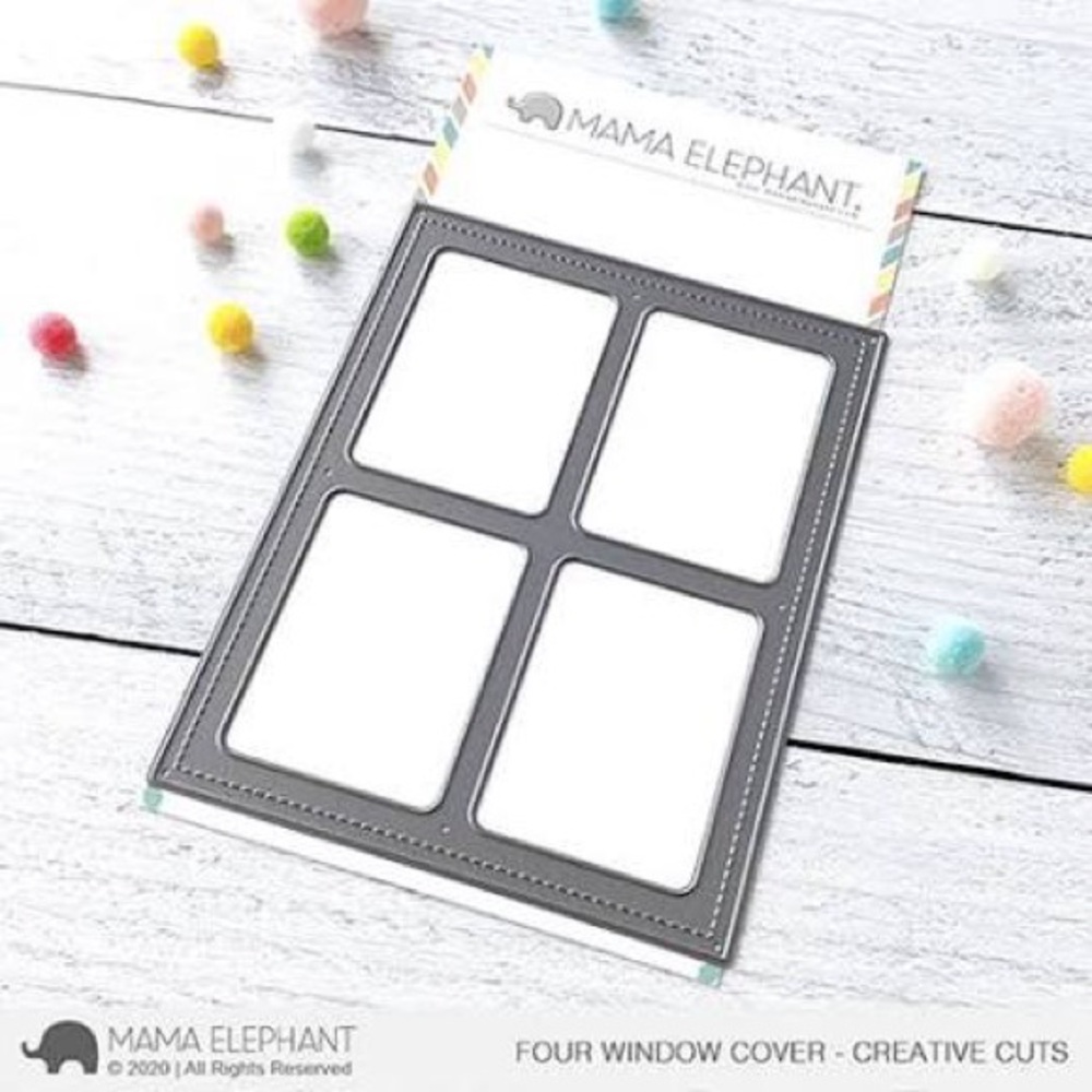 Mama Elephant Four Window Cover Die Cut - Gray